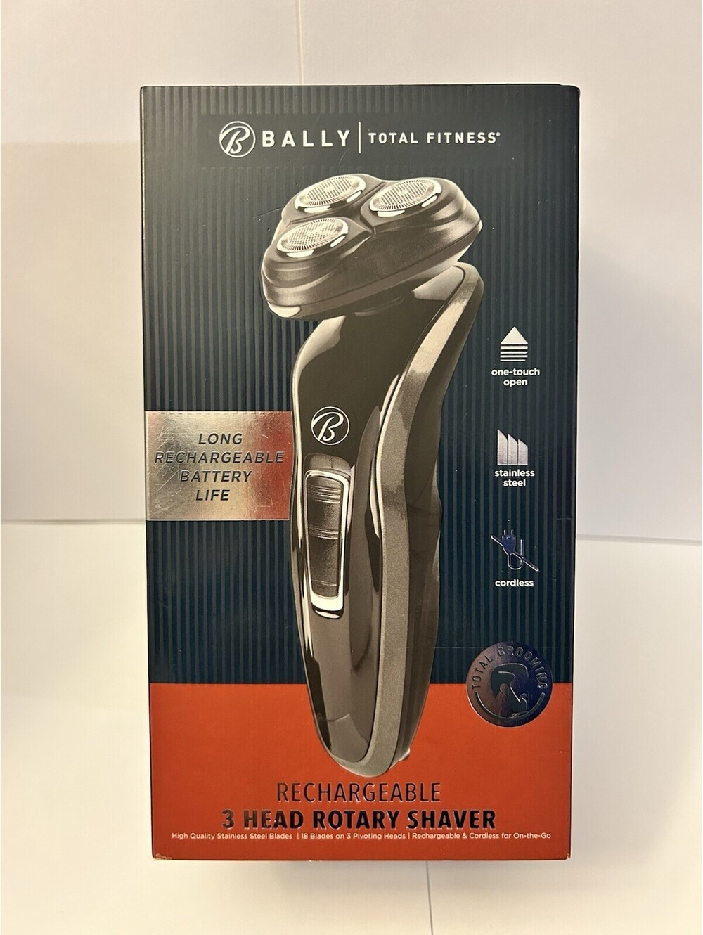 Bally Men's Rechargeable 3-HEAD Rotary Shaver Stainless Steel